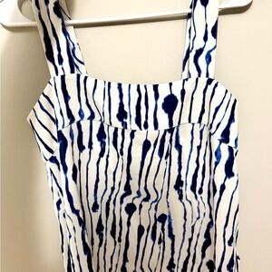 Blue and White Striped Sleeveless Top size 8